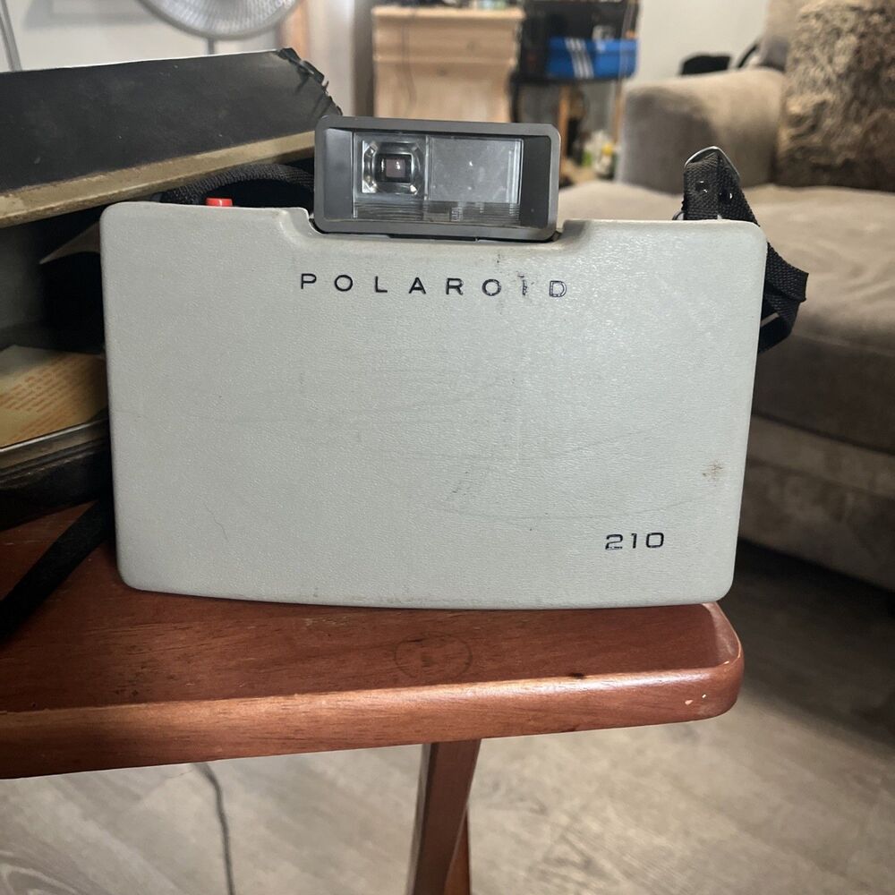 Vintage Polaroid Automatic Land Camera 210 with Case, & Flash Reflector 1960s